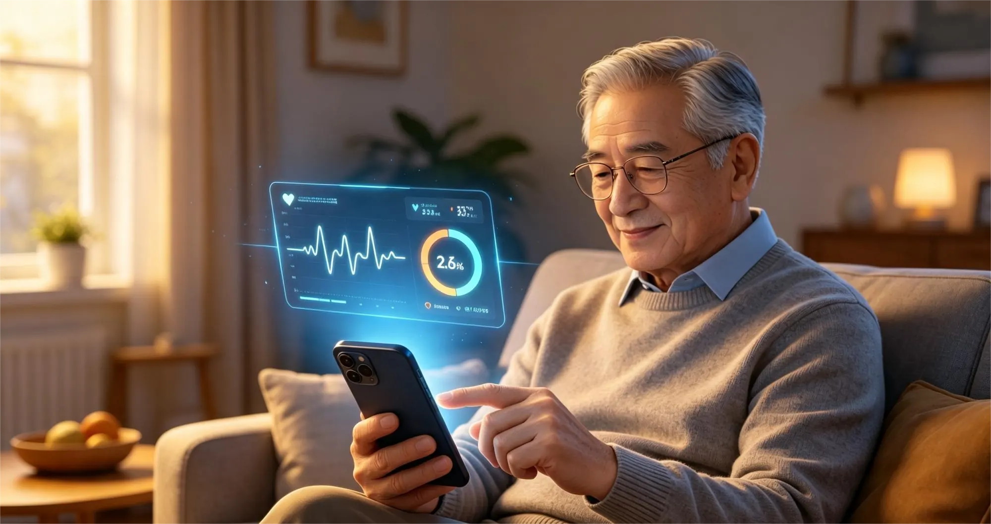 关注健康的中老年人人物图